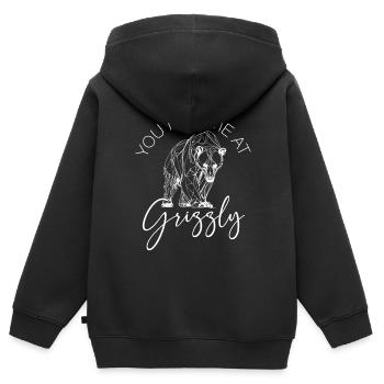 Grizzly Ours brun Ours brun - Sweat Premium à capuche zippé enfant bio - noir - Dos - AI Model Kid Male (0cm)