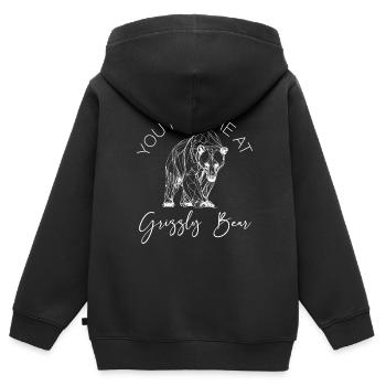 Grizzly Ours brun Ours brun - Sweat Premium à capuche zippé enfant bio - noir - Dos - AI Model Kid Male (0cm)