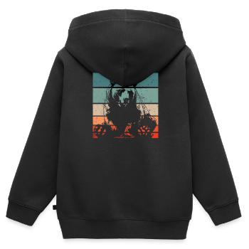 Grizzly Ours brun Ours brun - Sweat Premium à capuche zippé enfant bio - noir - Dos - AI Model Kid Male (0cm)