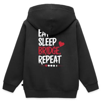 Bridge Kartenspiel Geschenk - Kinder Premium Organic Zip Hoodie - Schwarz - Hinten - AI Model Kid Male (0cm)