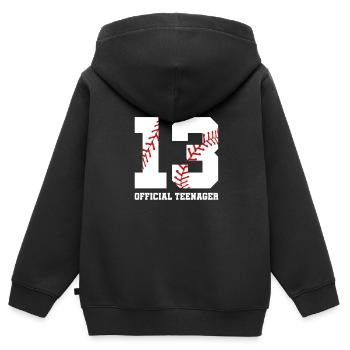 Teenager Teenie Teen Teens Teeny Geschenk - Kinder Premium Organic Zip Hoodie - Schwarz - Hinten - AI Model Kid Male (0cm)