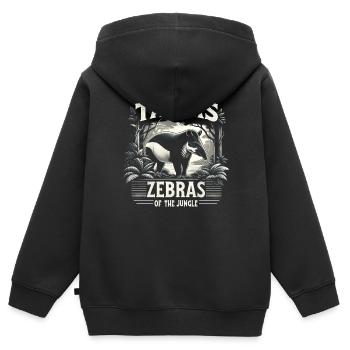 Tapire - Die Zebras des Dschungels - Kinder Premium Organic Zip Hoodie - Schwarz - Hinten - AI Model Kid Male (0cm)