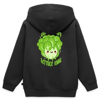 Salat - Kinder Premium Organic Zip Hoodie - Schwarz - Hinten - AI Model Kid Male (0cm)