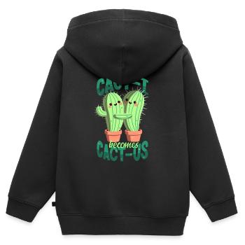 Verliebte Kakteen - Kinder Premium Organic Zip Hoodie - Schwarz - Hinten - AI Model Kid Male (0cm)