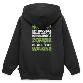 Zombie - Kinder Premium Organic Zip Hoodie - Schwarz - Hinten - AI Model Kid Male (0cm)