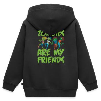 Zombie - Kinder Premium Organic Zip Hoodie - Schwarz - Hinten - AI Model Kid Male (0cm)