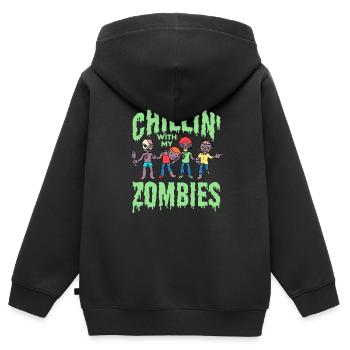 Zombie Zombie-Jäger Zombieapokalypse Geschenk - Kinder Premium Organic Zip Hoodie - Schwarz - Hinten - AI Model Kid Male (0cm)