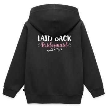 Junggesellin - Kinder Premium Organic Zip Hoodie - Schwarz - Hinten - AI Model Kid Male (0cm)