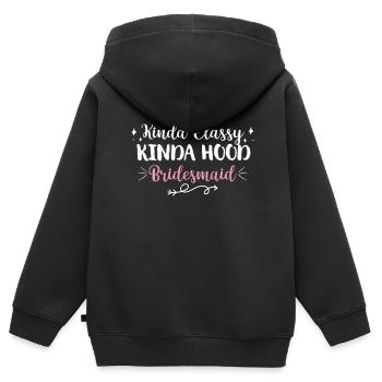 Junggesellin - Kinder Premium Organic Zip Hoodie - Schwarz - Hinten - AI Model Kid Male (0cm)