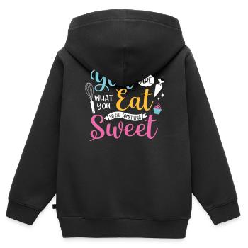 Bäcker Bäckerein Backwaren Backen Geschenk - Kinder Premium Organic Zip Hoodie - Schwarz - Hinten - AI Model Kid Male (0cm)