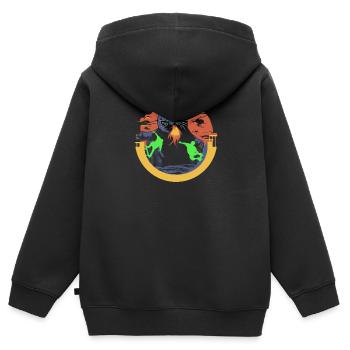 Skateboard Skater Rampe Skate Cats Skateboarder - Sweat Premium à capuche zippé enfant bio - noir - Dos - AI Model Kid Male (0cm)