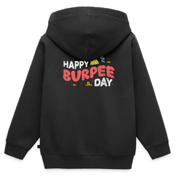 Burpees - Kinder Premium Organic Zip Hoodie - Schwarz - Hinten - AI Model Kid Male (0cm)