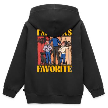 Ich bin Papas Liebling - Kinder Premium Organic Zip Hoodie - Schwarz - Hinten - AI Model Kid Male (0cm)