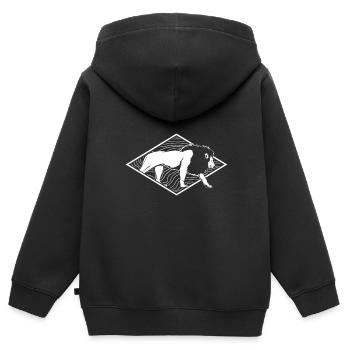 Lion - Kids Premium Organic Zip-up Hoodie - black - Back - AI Model Kid Male (0cm)