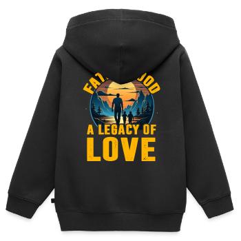 La paternité, un héritage d’amour - Sweat Premium à capuche zippé enfant bio - noir - Dos - AI Model Kid Male (0cm)
