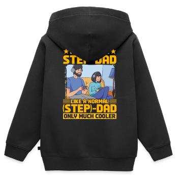 I'm a Gamer Step-Dad like a normal Step-Dad - Kids Premium Organic Zip-up Hoodie - black - Back - AI Model Kid Male (0cm)