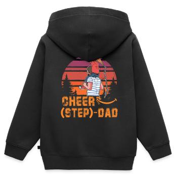 Cheer Step Dad - Kids Premium Organic Zip-up Hoodie - black - Back - AI Model Kid Male (0cm)