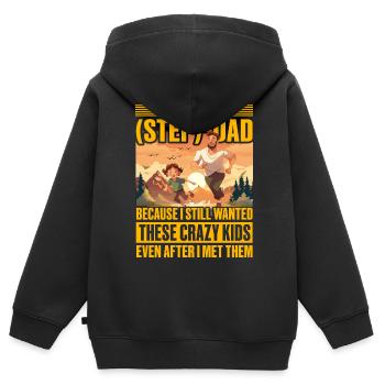 I'm the best Step Dad - Kids Premium Organic Zip-up Hoodie - black - Back - AI Model Kid Male (0cm)