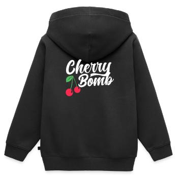 Kirsche Kirschbaum Kirschblüte Frucht Geschenk - Kinder Premium Organic Zip Hoodie - Schwarz - Hinten - AI Model Kid Male (0cm)