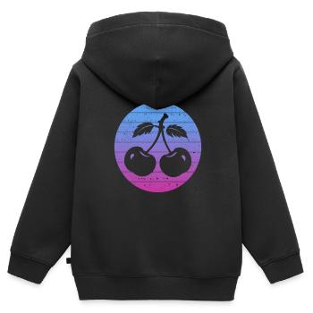 Kirsche Kirschbaum Kirschblüte Frucht Geschenk - Kinder Premium Organic Zip Hoodie - Schwarz - Hinten - AI Model Kid Male (0cm)