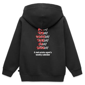 Immobilienmakler - Kinder Premium Organic Zip Hoodie - Schwarz - Hinten - AI Model Kid Male (0cm)