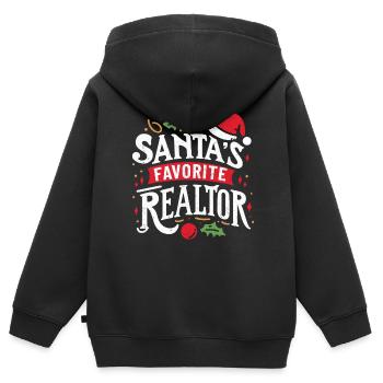 Immobilienmakler - Kinder Premium Organic Zip Hoodie - Schwarz - Hinten - AI Model Kid Male (0cm)