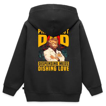 Apotheker Papa gibt Medikamente aus Liebe aus - Kinder Premium Organic Zip Hoodie - Schwarz - Hinten - AI Model Kid Male (0cm)