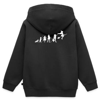 Mystisches Gothic Okkult Witch Halloween - Kinder Premium Organic Zip Hoodie - Schwarz - Hinten - AI Model Kid Male (0cm)