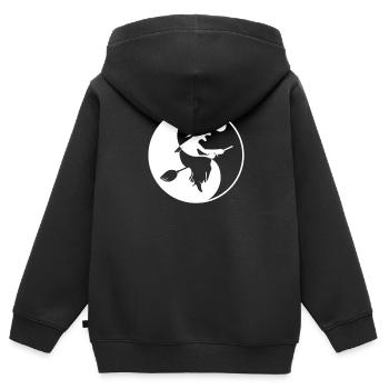 Mystische Hexen Gothic Okkult Witch - Kinder Premium Organic Zip Hoodie - Schwarz - Hinten - AI Model Kid Male (0cm)