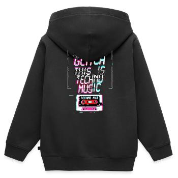 Hardcore-Rave Musik Raver 90s EDM DJ Rave - Kinder Premium Organic Zip Hoodie - Schwarz - Hinten - AI Model Kid Male (0cm)