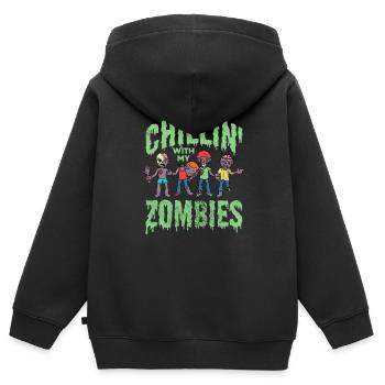 Zombie - Kinder Premium Organic Zip Hoodie - Schwarz - Hinten - AI Model Kid Male (0cm)