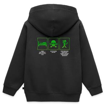 Zombie Zombie-Jäger Zombieapokalypse Geschenk - Kinder Premium Organic Zip Hoodie - Schwarz - Hinten - AI Model Kid Male (0cm)