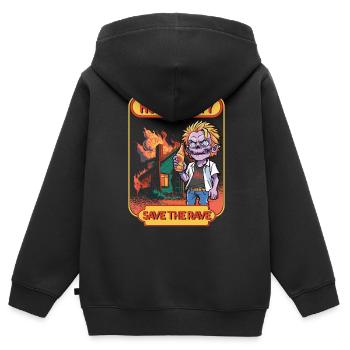Hardcore-Rave Musik Raver 90s EDM DJ Rave - Kinder Premium Organic Zip Hoodie - Schwarz - Hinten - AI Model Kid Male (0cm)