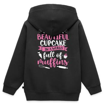 Baker - Kids Premium Organic Zip-up Hoodie - black - Back - AI Model Kid Male (0cm)