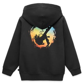 Capoeira - Kinder Premium Organic Zip Hoodie - Schwarz - Hinten - AI Model Kid Male (0cm)