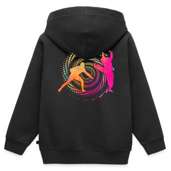 Capoeira - Sweat Premium à capuche zippé enfant bio - noir - Dos - AI Model Kid Male (0cm)