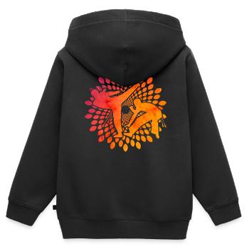 Capoeira - Sweat Premium à capuche zippé enfant bio - noir - Dos - AI Model Kid Male (0cm)