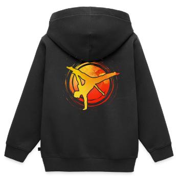 Capoeira - Sweat Premium à capuche zippé enfant bio - noir - Dos - AI Model Kid Male (0cm)