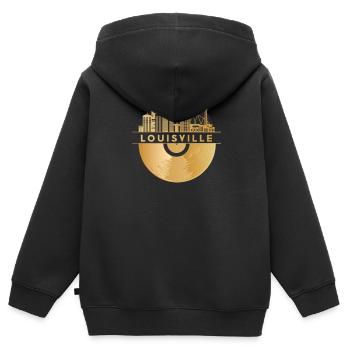 Vinyl-Schallplatte Musik Skyline-USA-Louisville - Kinder Premium Organic Zip Hoodie - Schwarz - Hinten - AI Model Kid Male (0cm)