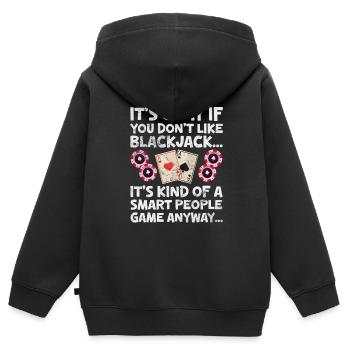 Black Jack Blackjack Kartenspiel Casino Geschenk - Kinder Premium Organic Zip Hoodie - Schwarz - Hinten - AI Model Kid Male (0cm)
