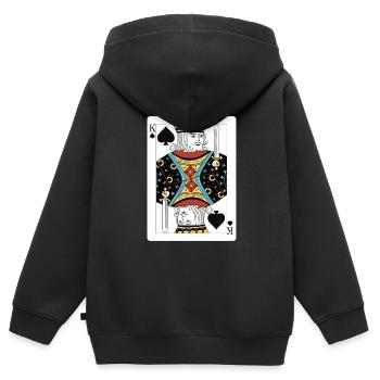 Pont - Sweat Premium à capuche zippé enfant bio - noir - Dos - AI Model Kid Male (0cm)