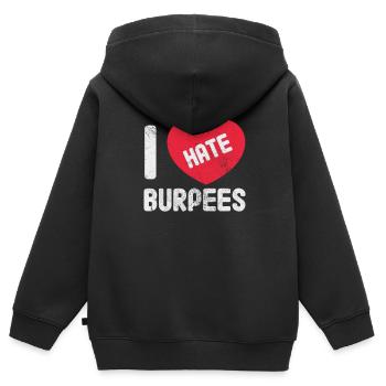 Burpees - Kinder Premium Organic Zip Hoodie - Schwarz - Hinten - AI Model Kid Male (0cm)