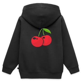 Kirsche Kirschbaum Kirschblüte Frucht Geschenk - Kinder Premium Organic Zip Hoodie - Schwarz - Hinten - AI Model Kid Male (0cm)