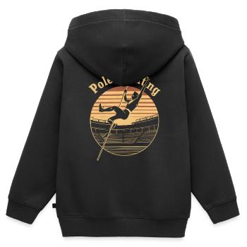Stabhochsprung Geschenk - Kinder Premium Organic Zip Hoodie - Schwarz - Hinten - AI Model Kid Male (0cm)
