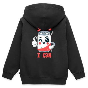 Dosen-Wortwitz - Kinder Premium Organic Zip Hoodie - Schwarz - Hinten - AI Model Kid Male (0cm)