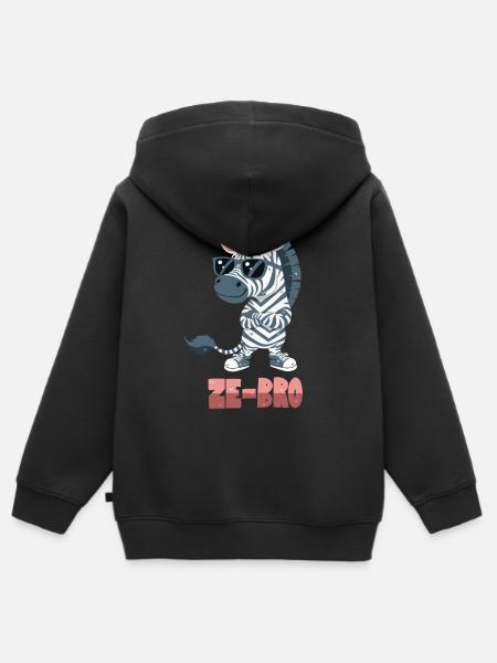 Zebra-Wortwitz - Kinder Premium Organic Zip Hoodie - Schwarz