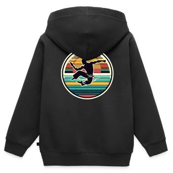 Capoeira - Sweat Premium à capuche zippé enfant bio - noir - Dos - AI Model Kid Male (0cm)
