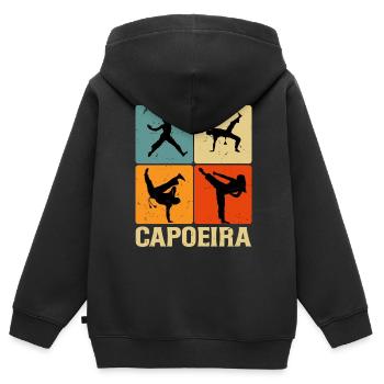 Capoeira - Sweat Premium à capuche zippé enfant bio - noir - Dos - AI Model Kid Male (0cm)