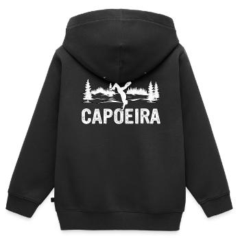 Capoeira - Sweat Premium à capuche zippé enfant bio - noir - Dos - AI Model Kid Male (0cm)