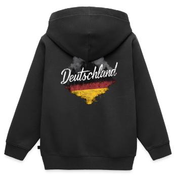 Deutschland Deutscher Deutsch GER Almanya Alemania - Kinder Premium Organic Zip Hoodie - Schwarz - Hinten - AI Model Kid Male (0cm)